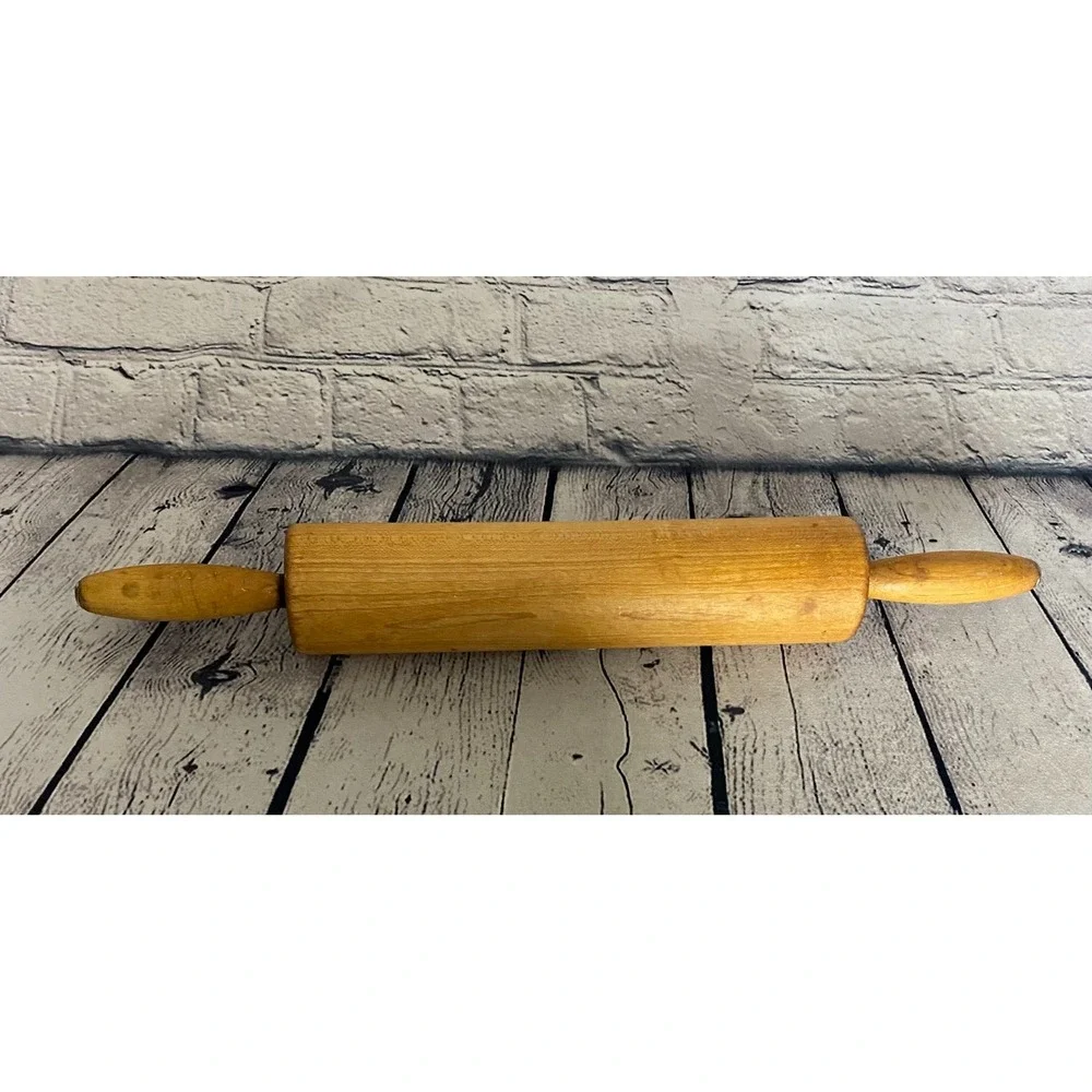 Vintage‎ 10.5' Wooden Rolling Pin Primitive Country Farmhouse Decor for Kitchen